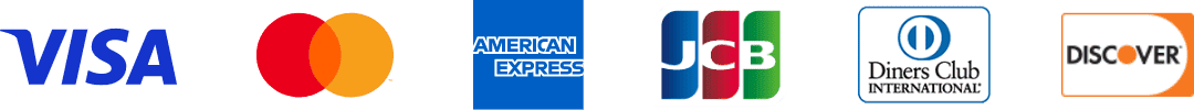 利用できるクレジットカード：VISA,Mastercard,AMERICAN EXPRESS,Diners Club,DISCOVER