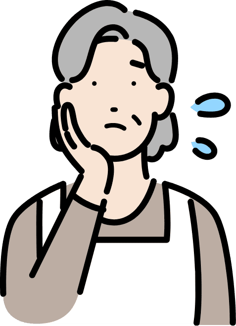 悩む女性のイラスト