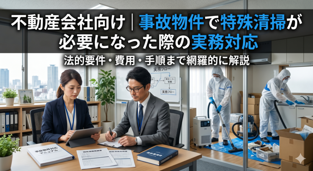 不動産会社向け｜事故物件で特殊清掃が必要になった際の実務対応