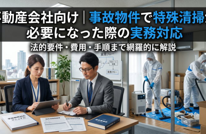 不動産会社向け｜事故物件で特殊清掃が必要になった際の実務対応