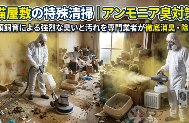 猫屋敷のアンモニア臭対策｜自分でできる応急処置と特殊清掃が必要なケース