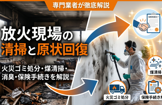 放火現場の清掃と原状回復｜火災ゴミ処分・煤清掃・消臭・保険手続きを解説
