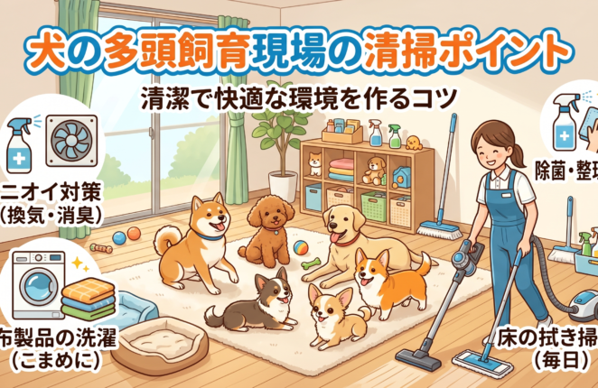 犬の多頭飼育現場の清掃ポイント｜糞尿・臭気・消毒・原状回復まで解説