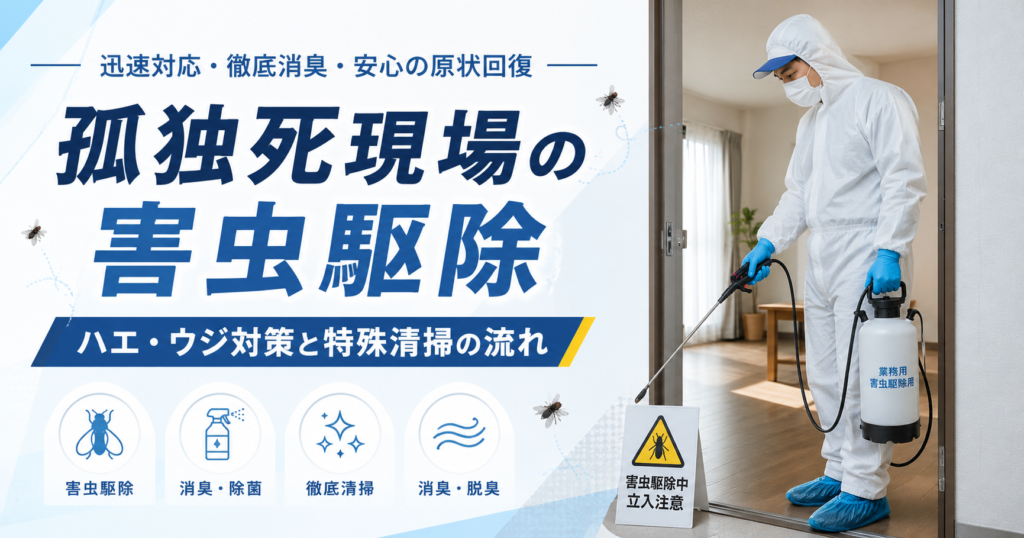 孤独死現場の害虫駆除｜ハエ・ウジ対策と特殊清掃の流れ
