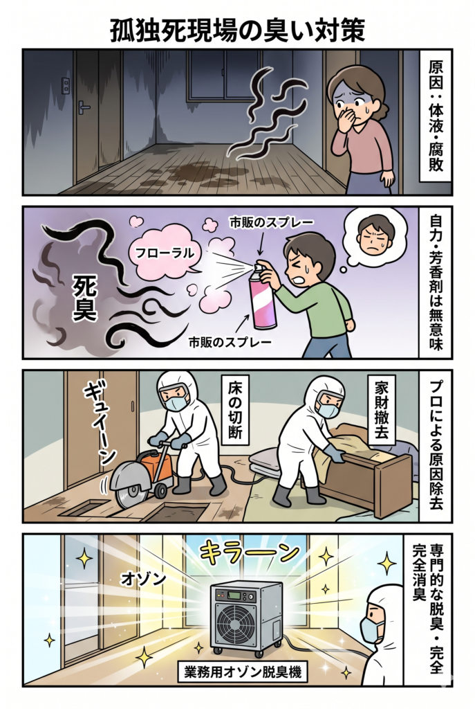 孤独死現場の臭い対策|完全消臭の方法