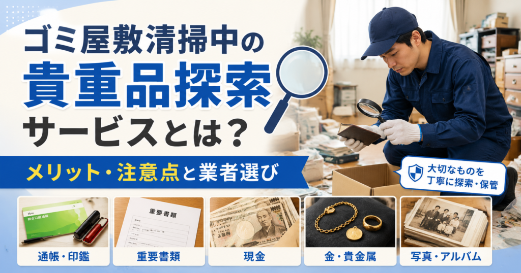 ゴミ屋敷清掃中の貴重品探索サービス