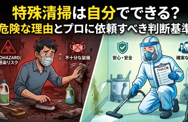 特殊清掃は自分でできる？危険な理由とプロに依頼すべき判断基準