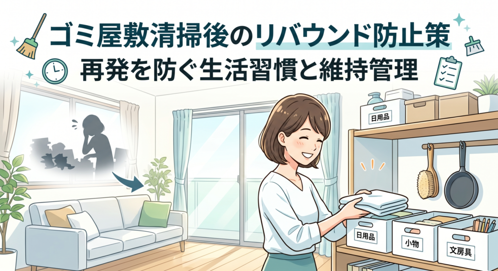 ゴミ屋敷清掃後のリバウンド防止策｜再発を防ぐ生活習慣と維持管理