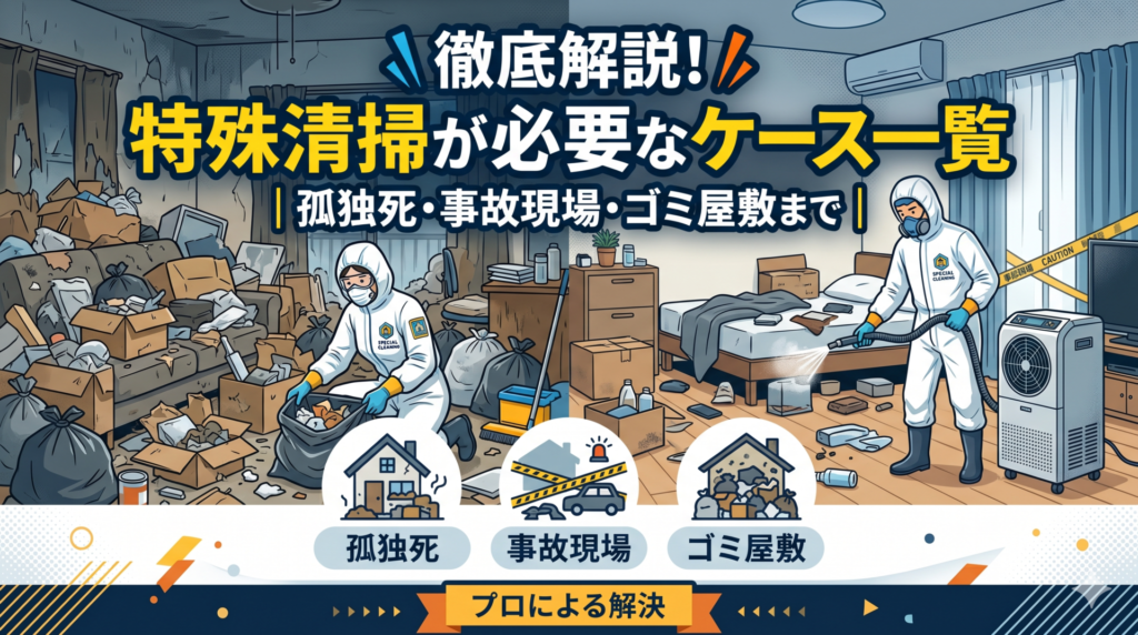 徹底解説！特殊清掃が必要なケース一覧｜孤独死・事故現場・ゴミ屋敷まで