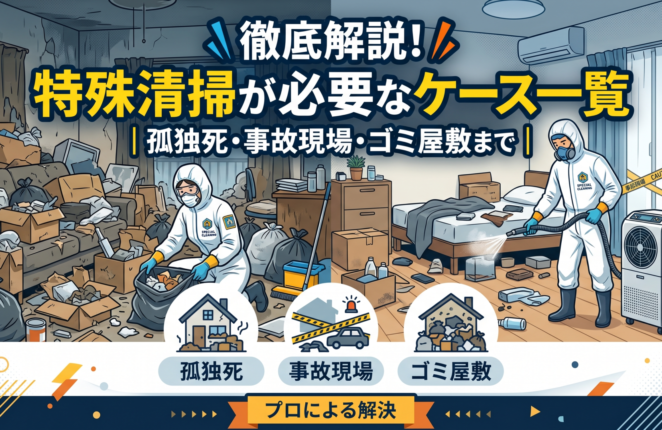 徹底解説！特殊清掃が必要なケース一覧｜孤独死・事故現場・ゴミ屋敷まで