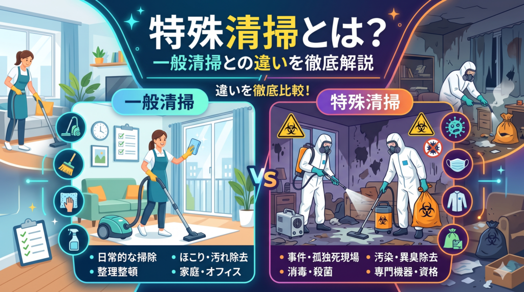 特殊清掃とは？一般清掃との違いを徹底解説