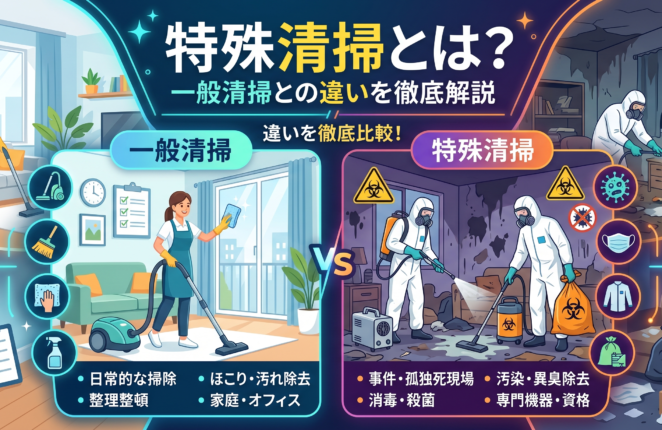 特殊清掃とは？一般清掃との違いを徹底解説