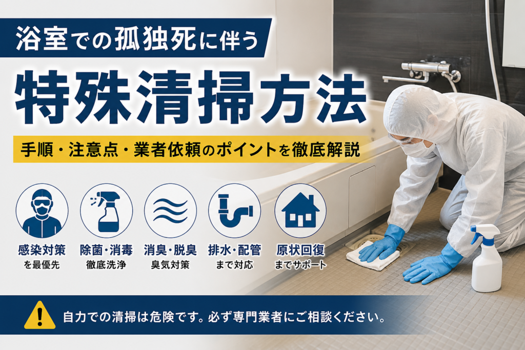浴室で孤独死が起きた場合の特殊清掃方法｜感染対策・脱臭・配管対応まで解説