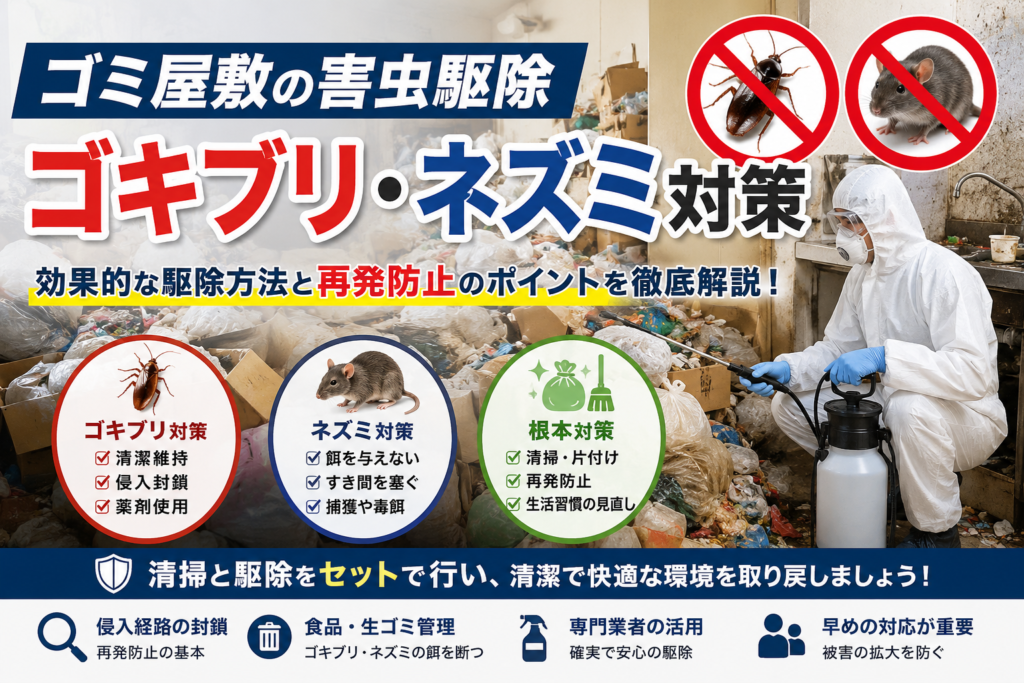 ゴミ屋敷の害虫駆除｜ゴキブリ・ネズミ対策と再発防止を徹底解説