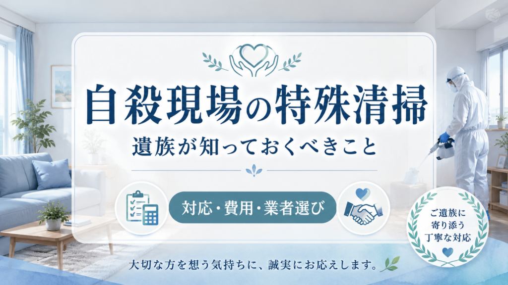自殺現場の特殊清掃｜遺族が知っておくべき対応・費用・業者選びを解説
